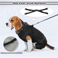 1 x RAW Customer Returns Hjumarayan Hundemantel f r Smalle Hunde - Hundemantel Wasserdicht Hundejacke Warmer Hundemantel mit Geschirr Wintermantel Hund mit Bauchschutz, Hundejacke Smalle Hunde Schwarz M  - RRP €25.8