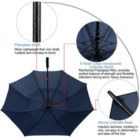 1 x RAW Customer Returns G4Free 55 63 69 72 80 Inch Golf Umbrella, Stormproof Umbrella, Double Canopy Ventilated Extra Large Oversized Automatic Opening Waterproof Stick Umbrellas - RRP €36.29