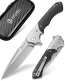 2 x RAW Customer Returns NedFoss SWAN folding knife, 9.3cm d2 steel survival knife with G10 handle, one-hand knife, sharp pocket knife with belt clip, hunting knife, outdoor knife for everyday life, as a collection gift - RRP €72.56