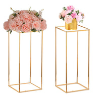 1 x RAW Customer Returns Gold Vases for Centerpieces Wedding with Acrylic Top 2 Pack Geometric Metal 60cm Tall Flower Stands for Table Centerpieces Pillars Display Stand for Wedding Party Home Decoration - RRP €49.15