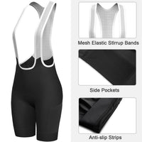 1 x RAW Customer Returns Lo.gas Cycling Shorts Women Padded With Straps Cycling Bib Shorts Women Bib Shorts Cycling Shorts Quick-drying Shockproof Cycling Underpants With 4d Padding Pocket A-Black S - RRP €37.3