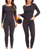 1 x Brand New Figninget thermal underwear thermal underwear women s ski underwear warming underwear women s thermal underwear women s thermal shirt women s black 2XL - RRP €23.18