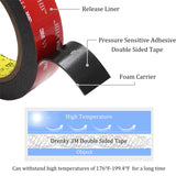 1 x RAW Customer Returns Double-sided adhesive tape, extra strong, mounting tape, waterproof adhesive tape, heat-resistant black foam tape, 5 m length, 20 mm width for cars and home decorations - RRP €13.1