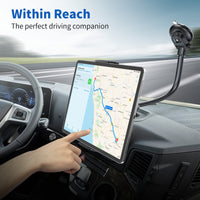 1 x RAW Customer Returns APPS2Car tablet holder car, tablet holders car, for 7.9-11 inch gooseneck tablet holder car front for iPad Mini 9.7 10.2 10.5 and more, 13 inch long arm anti-vibration 360 degree adjustable - RRP €20.15