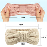 2 x Brand New ANBOO 3pcs Winter Headband for Women, Knitted Elastic Headband for Women with Fleece Lining White Pink Grey  - RRP €31.2