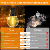 1 x RAW Customer Returns Outdoor String Lights - 30M 100FT Waterproof LED Outdoor Lights String Lights with 42 G40 Decorative Bulbs for Terrace Garden Balcony Barbecue Party Wedding Gazebo - RRP €35.99