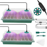 1 x RAW Customer Returns MQFORU Seed Germination Trays with Adjustable Growth Light, 2 Pcs 80 Cells Seed Germinator, 2 Meters Timer Controller for Greenhouse Growing Plant Seeds - RRP €29.99