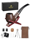 1 x RAW Customer Returns joyoldelf tobacco pipes, tobacco pipe set, with folding stand, with pipe cleaning tool and pipe accessories, gift boxes - RRP €16.99