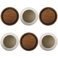 4 x Brand New DEAYOU 3 Pack Porcelain Food Storage Jars Ceramic Cookies Small Containers with Bamboo Wood Lid and Label Coffee Tea Sugar Container for Kitchen Nuts Salt White 590ml - RRP €88.72