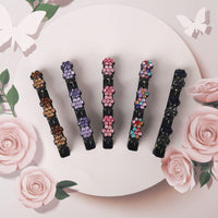 7 x Brand New 5 pieces satin fabric hair bands, hummingbird hair clip with crystal flower, hair dividing clips, glittering crystal stone braided hair clips, four-leaf hairpin duckbill clip, rhinestone hairpin - RRP €42.28