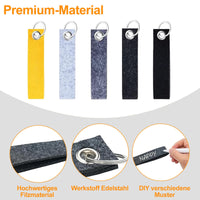 2 x Brand New Ormromra Pack of 20 Felt Key Rings, Key Ring for DIY Decoration with Stainless Steel Ring, Personalized Craft for Car and Bags, 13 x 3 cm 10 Colors  - RRP €55.2