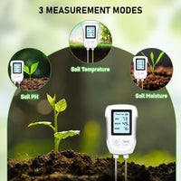 1 x RAW Customer Returns RUIZHI pH soil meters 3 in 1, soil pH tester, digital soil tester moisture meter with temperature humidity, soil pH meter for lawn, greenhouse, garden, balcony flowers and plants - RRP €24.99