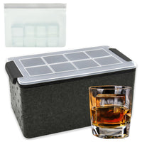 1 x RAW Customer Returns Crystalline Ice Cube Trays, Giant Tray for 2 Ice Cube Machines, 8 Large Clear Ice Cubes for Whiskey and Cocktails, with Storage Bag - RRP €40.06