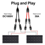 1 x RAW Customer Returns PowMr 2 Pairs 6mm Solar Y Cable 2 MMF FF Solar Panel Cables for Parallel Photovoltaic Connection Solar Cable 2 Red 2 Black Wrench  - RRP €25.2