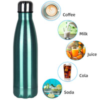 1 x RAW Customer Returns flintronic Thermal Bottle, 500ML Stainless Steel Water Bottle, Double Wall Vacuum Insulation, BPA Free Eco Friendly Hot Cold Bottles, with 1 Cup Holder and 1 Brush - RRP €13.98