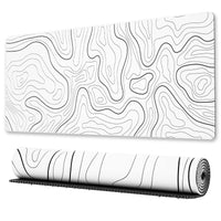 2 x Brand New Ovenbird Large Gaming Mouse Pad with Stitched Edges, Topographic Maps, XL Mouse Pad with Non-Slip Bottom, Cool Desk Pad for Keyboard and Mouse, 80 x 30 cm, White - RRP €22.82