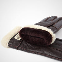 1 x Brand New YISEVEN Women s Winter Sheepskin Lambskin Leather Gloves Mittens Wool Cuffs Driving Heated Warm Thick Fur Sherpa Lined Merino Soft Wool Lining Furry, Wine Red M - RRP €37.99