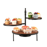 3 x RAW Customer Returns GAKA FAVOR cake plate, cake plates, cupcake stand, 3-layer cake stand, cake stand for cakes and pastries. combination of iron and wood  - RRP €172.41