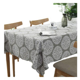 1 x RAW Customer Returns meioro Gray Retro Tablecloth Rectangular Tablecloth Cotton Linen Table Linen Suitable for Home Kitchen Decoration 140x180cm  - RRP €21.17