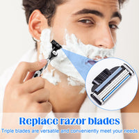 3 x Brand New Duyteop Men s Razor With 3 Blades, Razor With 3 Blades, Replacement Blades With 3-Blades For Wet Shavers, 12 x Three-Layer Razor Head For Men, 1 x Razor Handle, 1 x Razor Cassette Box - RRP €50.16