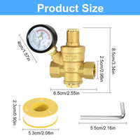 2 x RAW Customer Returns Pressure reducer water 3 4 inch DN20 with pressure gauge, made of 100 high hardness brass, adjustable pressure reducer for water pressure relief valve water pressure reducer, water pressure reducer boiler - RRP €40.32