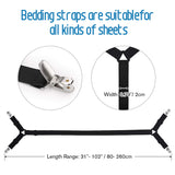 1 x RAW Customer Returns WADEO 2 Adjustable Cross Bed Sheet Holders Fasteners Fastener Clips Suspenders Straps Suitable for All Square Mattresses 2 Pack, Black  - RRP €12.99