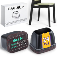 1 x RAW Customer Returns GAGUIUP Felt Chair Leg Caps, 24p Felt Chair Leg Floor Protectors Rectangular Chair Leg Caps for Bed Chair Furniture Leg Protectors, Bar Stool Floor Protectors for Wooden Floors Width 22-32mm, Length 32-42mm - RRP €34.99