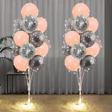 1 x RAW Customer Returns Floor Balloon Stand with String Lights 2 Set Balloon Holder Floor Decorations Perfect for Graduation Party Company Annual Meeting Opening Ceremony - RRP €27.22