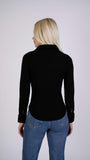 1 x RAW Customer Returns 1stAmerican Women s Slim Fit Stretch Long Sleeve Blouse Cotton Shirt - Black Color Size XS - RRP €28.81