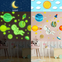 1 x Brand New Luminous stars self-adhesive children s room boys girls, wall stickers luminous stickers in the dark starry sky stickers luminous stickers astronaut planet stars wall sticker - RRP €20.4