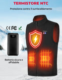 1 x RAW Customer Returns KEMIMOTO Heated Vest for Men and Women, Electric Heated Vest with 6 Heating Zones, Heated Vest for Men with 9600 mAh Battery for Skiing, Hiking, Hunting - RRP €71.29