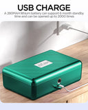 1 x RAW Customer Returns AICase Biometric Fingerprint Storage Box Cash Jewelry Storage Box with Combination Lock for Car Home Office Travel Green - RRP €50.41