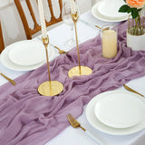 1 x RAW Customer Returns AOKSUNOVA table runner muslin 3m lavender cheesecloth table runner wedding cheesecloth fabric purple 80cm - RRP €15.12