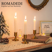 1 x RAW Customer Returns Romadedi candlestick candle holder gold taper candles - set of 6 candle stands decoration Christmas metal for tapered candles iron vintage retro for wedding Thanksgiving Advent table decoration - RRP €30.1