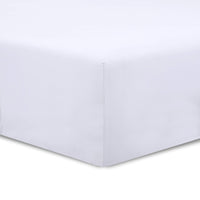 1 x RAW Customer Returns VISION - Fitted Sheet 200 x 200 cm - Color White - 100 cotton 57 Thread Count - 4 Elastic Corners - 30 cm Hat - RRP €19.02