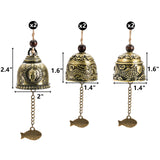 1 x RAW Customer Returns Peohud 6 Pieces Fengshui Bell, Vintage Wind Bell, Lucky Charm Wind Chime, Lucky Dragon Fish Buddha Hanging Bell for Home Garden Patio Car Doorbell or Decoration - RRP €11.4