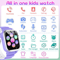 1 x RAW Customer Returns Smartwatch Kids 26 Games, Phone, Pedometer, Calorie -SOS for Children Boys Girls HD Camera, Music Player, Video, Stopwatch, 3-12 Year Old Children Christmas Birthday Gifts - RRP €39.34