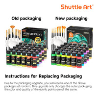 1 x RAW Customer Returns Shuttle Art Metallic Acrylic Paint Set, 30 Colorful Metallic Acrylic Paints in Bottles 60 ml , 10 Brushes, 1 Palette, for Children, Adults, Artists and Beginners on Canvas, Wood Suitable for Painting - RRP €39.99