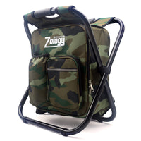 1 x RAW Customer Returns Zology Folding Camping Chair Stool Backpack with Insulated Cooling Picnic Bag, Portable Camouflage Hiking High Chair Table for Outdoor Indoor Fishing Travel Beach BBQ - RRP €40.32