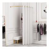 1 x RAW Customer Returns WPYGHLJN Freestanding Fitting Room, Portable Clothing Store Changing Room, Privacy Curtains With C-shaped Rod For Shopping Mall, Office And Photo Studios, White - RRP €83.58