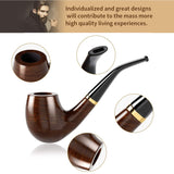 1 x RAW Customer Returns DIMJ Wooden Tobacco Pipe Set - Curved Ebony Pipe Curved with Smoking Accessories Gift Box Tobacco Pipe Set  - RRP €3.89