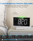 1 x RAW Customer Returns Mesqool Strong Vibration Alarm Clock, LED Display, 7 Color Night Light, Brightness Control, 3 Volume Levels, 2 USB Charging Ports, Type C, Digital Clock for Couples, Deaf - RRP €24.99