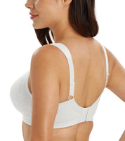 1 x RAW Customer Returns Lemorosy Women s Plus Size Minimizer Bra Comfortable for Everyday Full Cup Non-Padded Wireless Strong Hold Bra 105F, White  - RRP €24.0