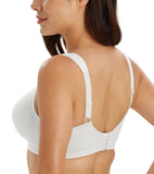 1 x RAW Customer Returns Lemorosy Women s Plus Size Minimizer Bra Comfortable for Everyday Full Cup Non-Padded Wireless Strong Hold Bra 105F, White  - RRP €24.0