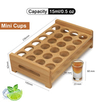 1 x RAW Customer Returns Shot Glasses Set 0.5 oz 15ml Cocktail Holder and Shot Glass Mini 24 pcs. Drinks Serving Board Organizer 24 Holes with Clear Crystal Glass for Schnapps Shots Whiskey Brandy Vodka Rum Home Party Bar - RRP €36.52