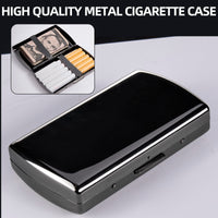 1 x RAW Customer Returns Metal Cigarette Case Box, Contains 12 85mm Cigarettes 12pcs 85mm, Gun black  - RRP €12.78