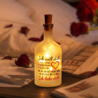 5 x Brand New Weewooday Lighted Bottle with Ich Will Dich Lettering Luminous Bottle Decorative Glass Bottles with LED Lights Gift for Wife Girlfriend Birthday Christmas Valentine - RRP €114.0