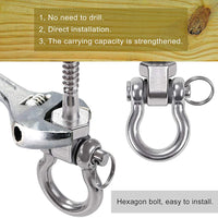 1 x RAW Customer Returns BeneLabel 2pcs Hanging Screw 13cm Hammock Swing Hanger, Swivel Stainless Steel Mounting Kit Set for Indoor Outdoor Playground Chair Yoga Rope Punching Bag Sandbag, 1800lbs - RRP €17.99