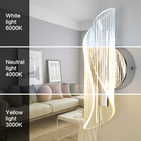 1 x RAW Customer Returns Comely LED indoor wall light, 12W modern wall lamp, up down interior light wall lights, curved design wall light, 3 light colors wall lighting for bedroom, living room, staircase, hallway - RRP €29.23