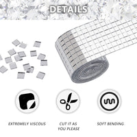 1 x Brand New Mini Mirror Glass Mosaic Stickers Self Adhesive DIY Wall Decor Kitchen Bathroom KTV Stickers 5x5mm Silver  - RRP €22.8